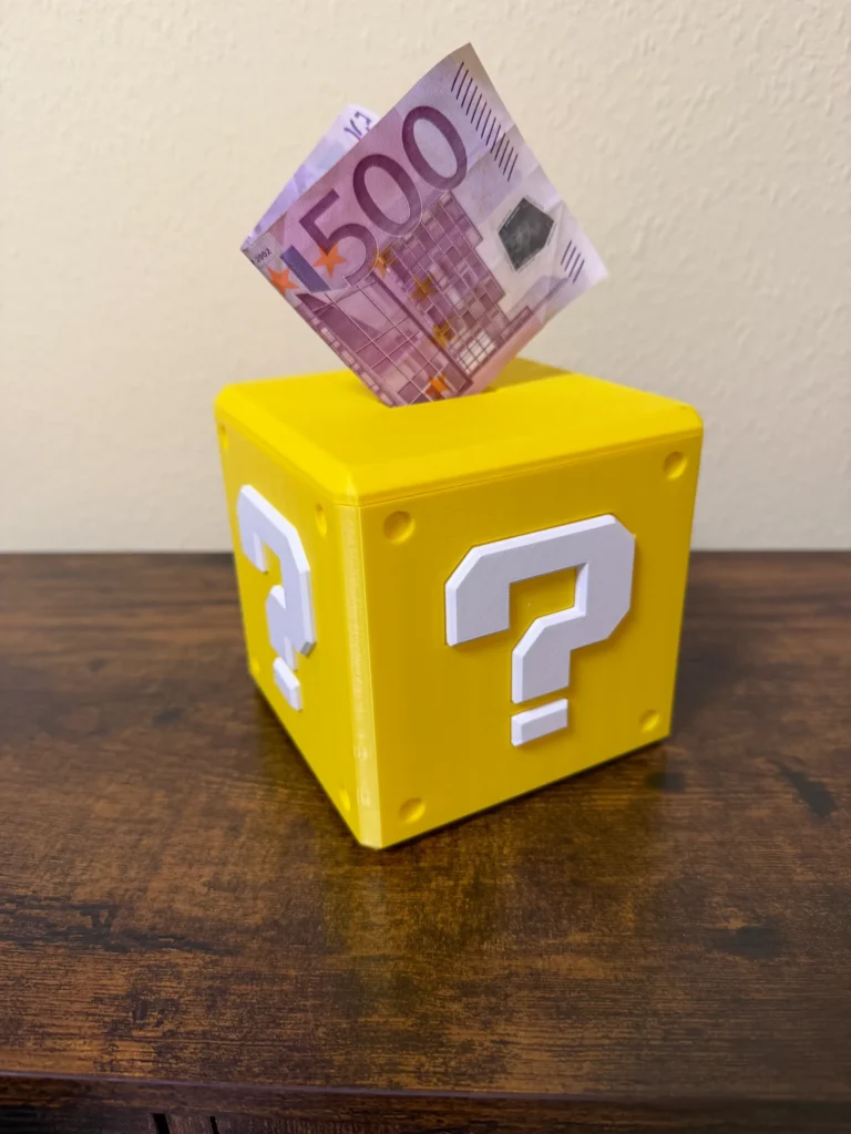 Super Mario Design Piggy Bank Cube Sparschwein, Spardose 12x12cm